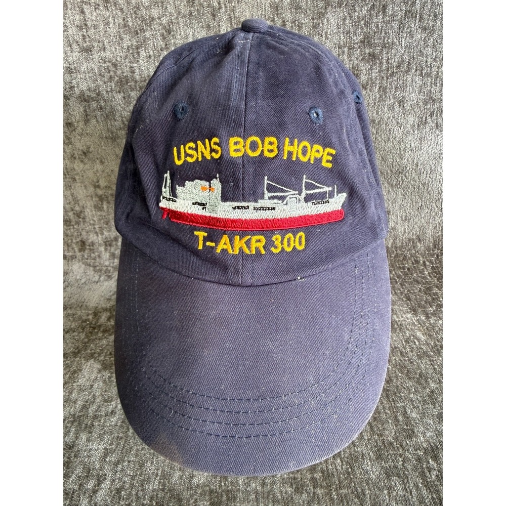 USNS Bob Hope TAKR 300 Navy Military Cargo Ship Strapback Hat Cap Vintage Anvil